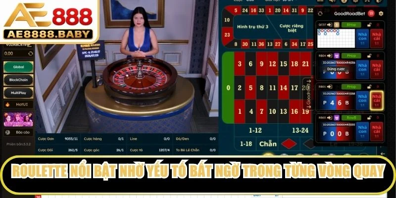 Roulette nổi bật nhờ yếu tố bất ngờ trong từng vòng quay thưởng